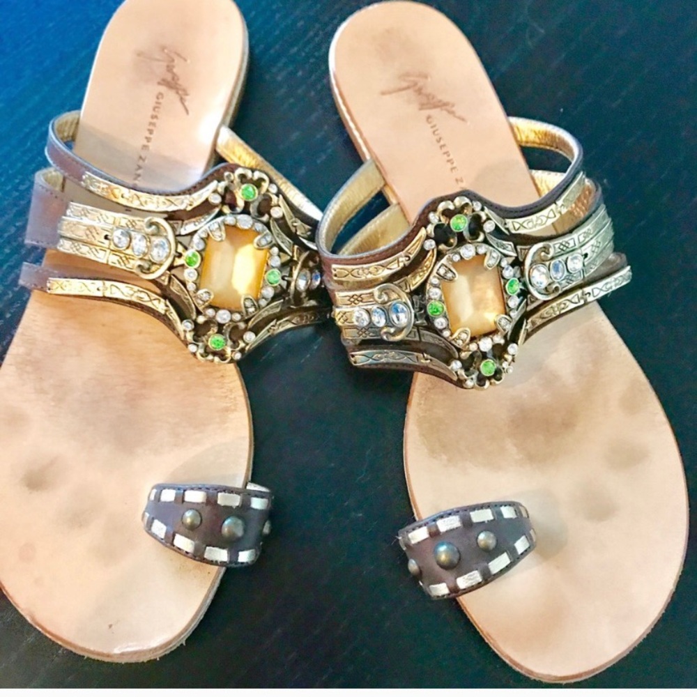 Giuseppe Zanotti Jeweled Thongs 36.